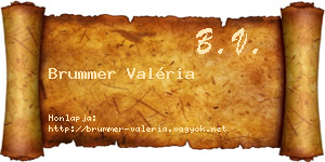 Brummer Valéria névjegykártya